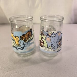 Lot Of 2 Vintage Welches Jelly Jars Ft. Lion King And Dr. Seuss #s 6 & 5